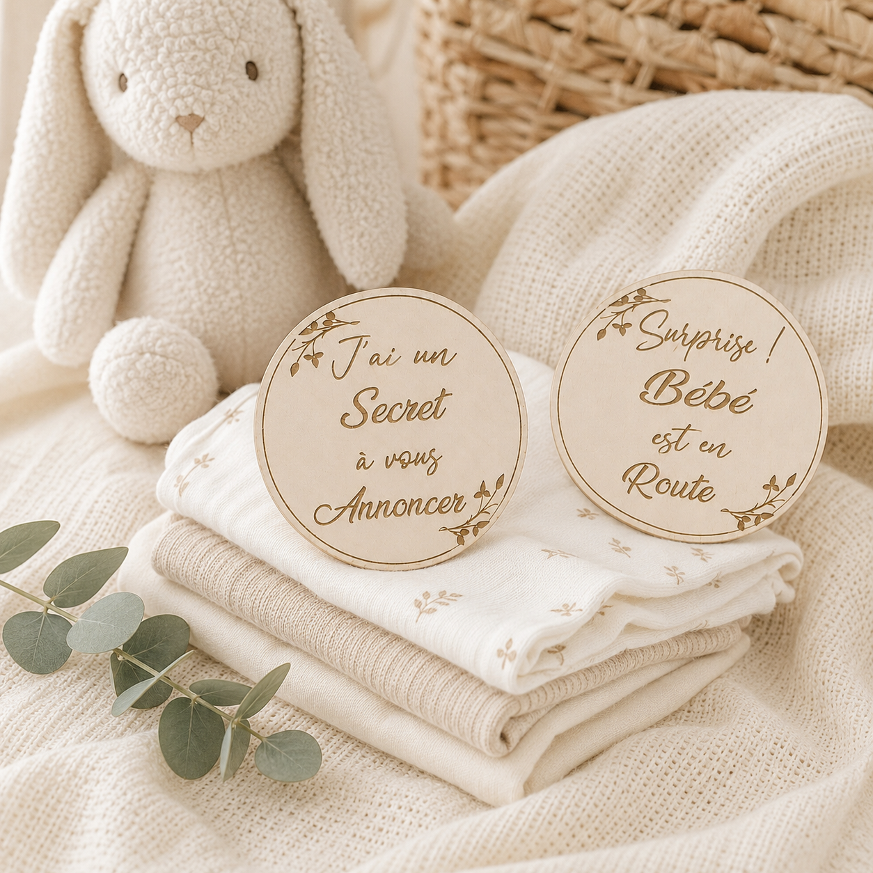 Carte annonce grossesse en bois – Bébé est en route – Surprise futurs grands-parents – Annonce bébé originale