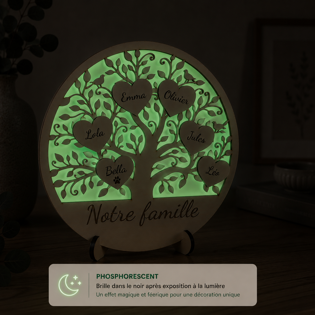 Arbre de vie familial personnalisé en bois