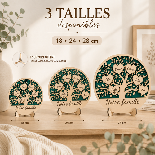 Arbre de vie familial personnalisé en bois