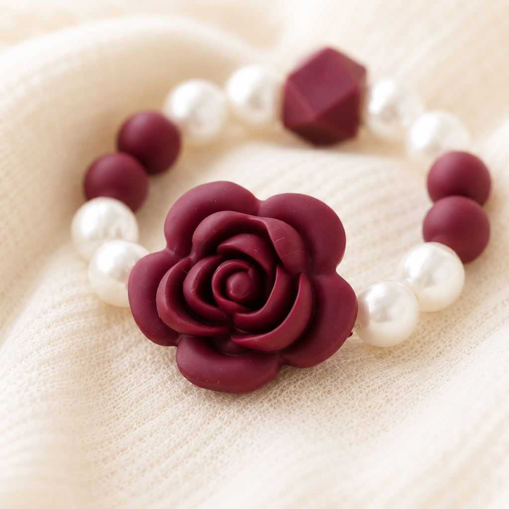 Attache sucette personnalisée fleur – silicone