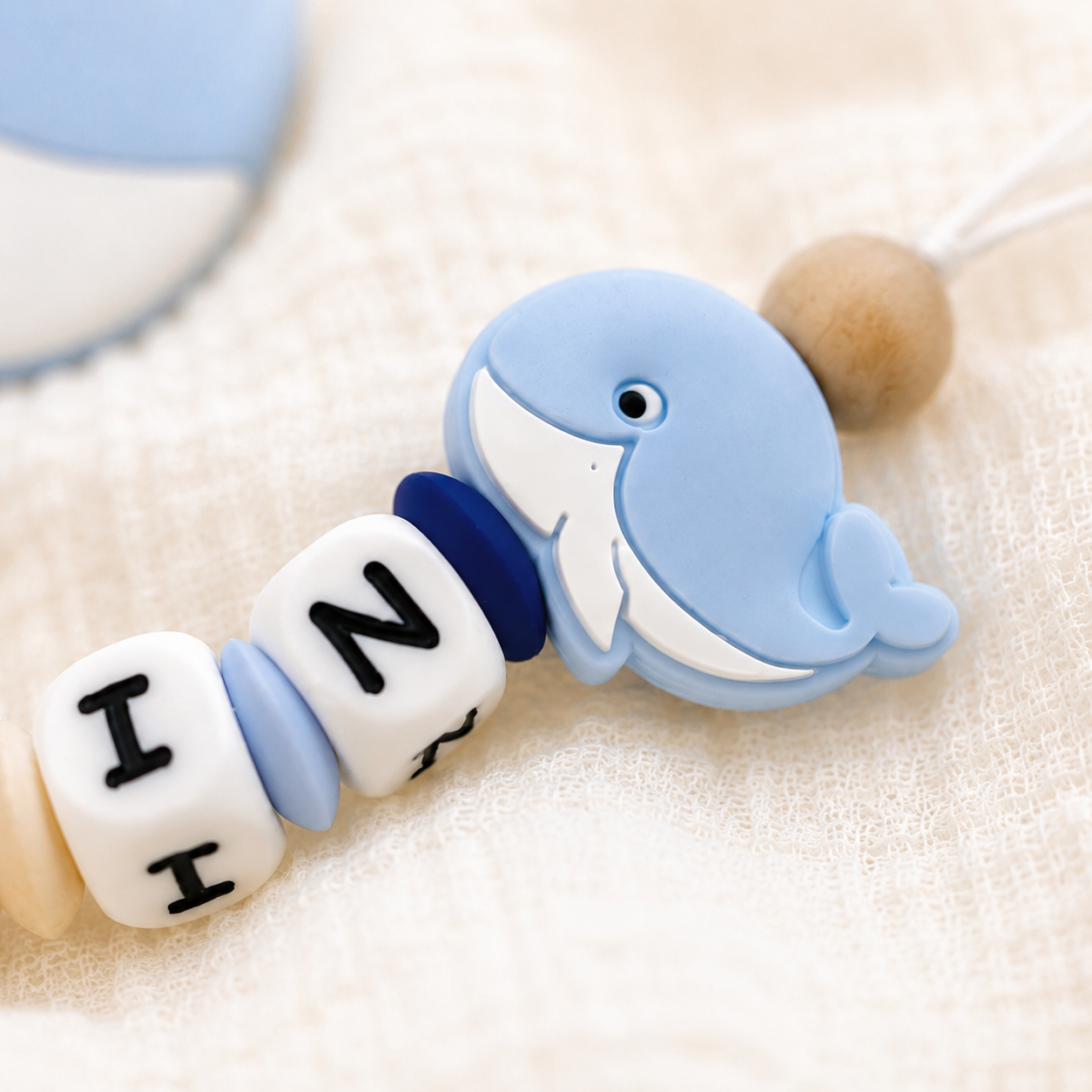 Attache sucette personnalisée Baleine – silicone