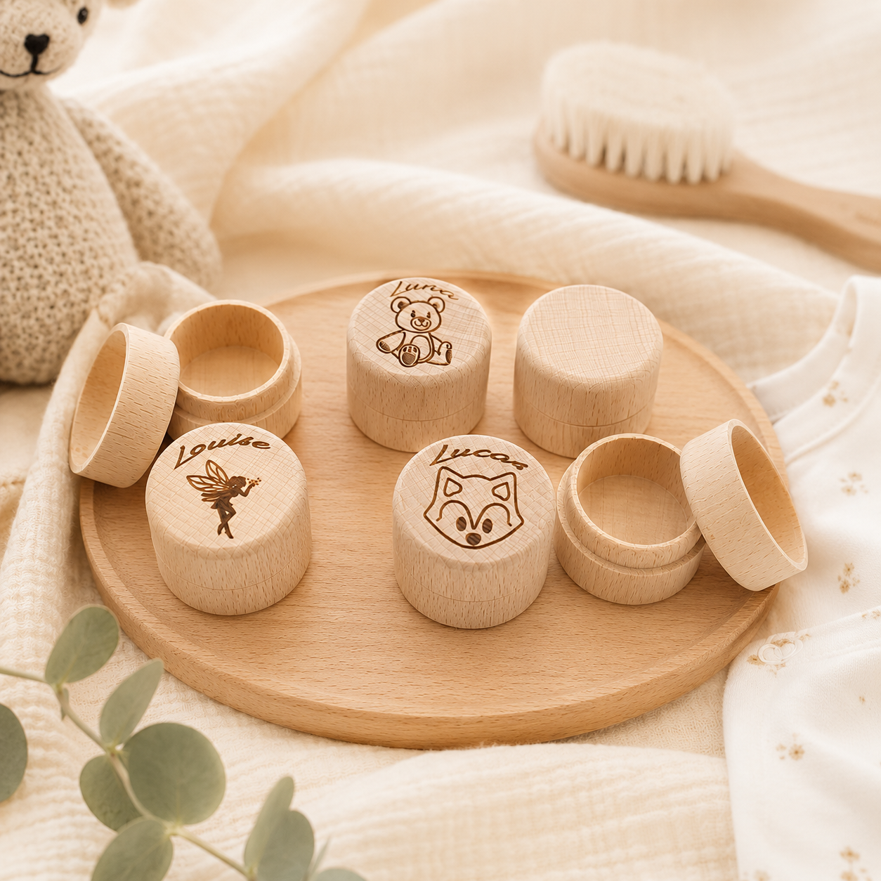 Boîte souvenir personnalisée – Dents de lait ou première mèche