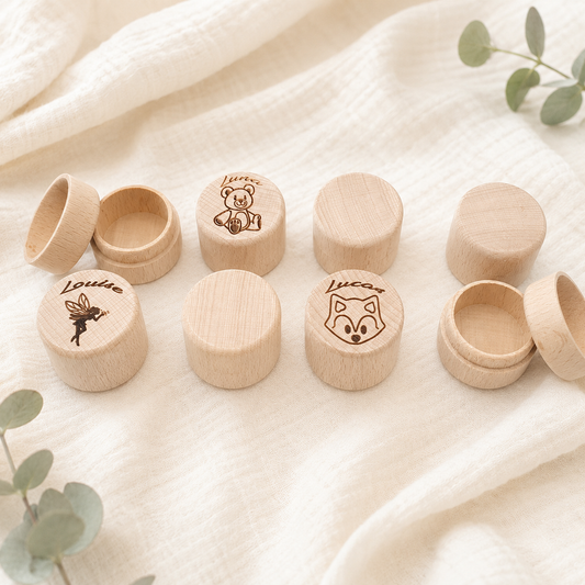 Boîte souvenir personnalisée – Dents de lait ou première mèche