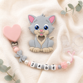 Attache sucette personnalisée Chat– Silicone