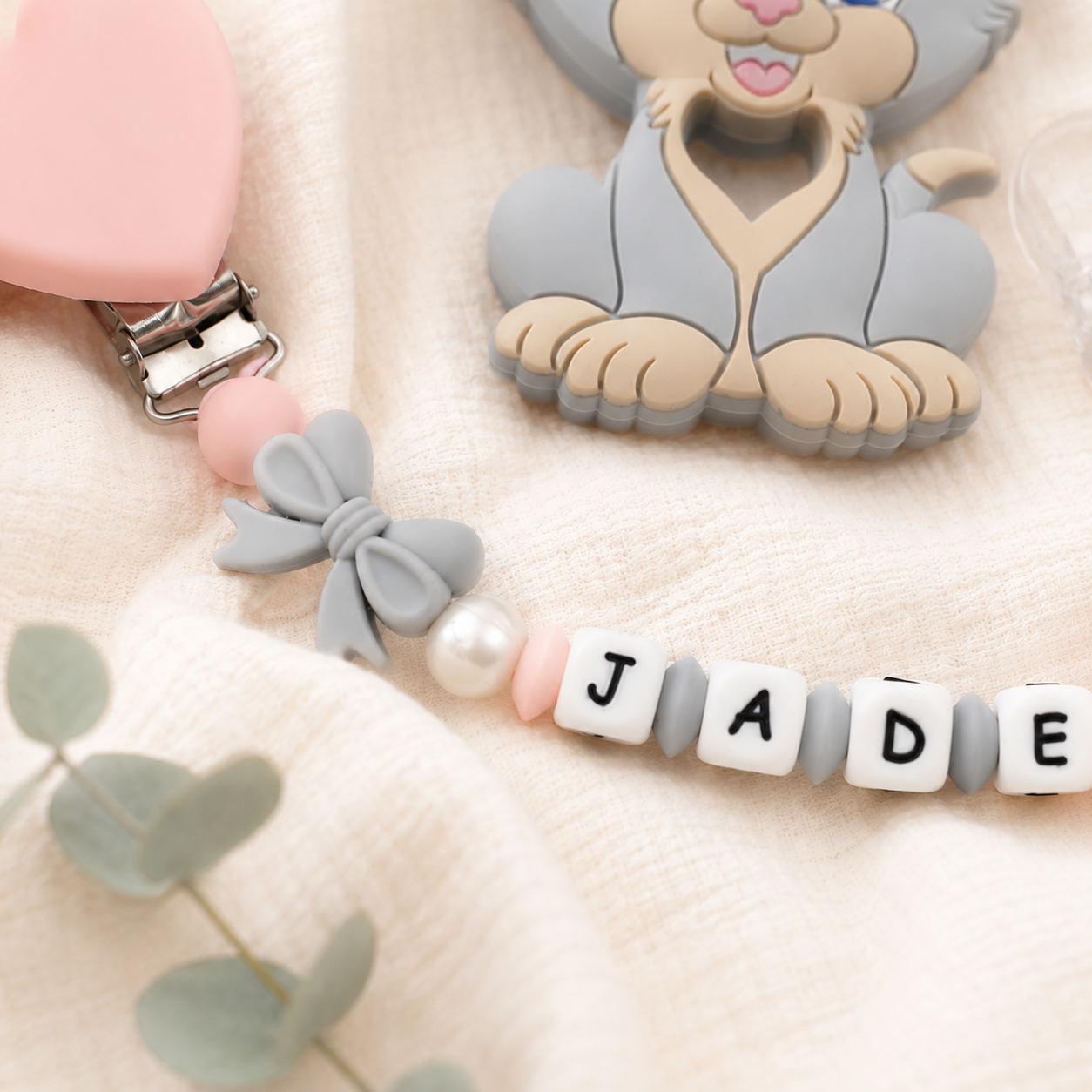 Attache sucette personnalisée Chat– Silicone