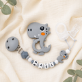 Attache sucette personnalisée dinosaure – silicone
