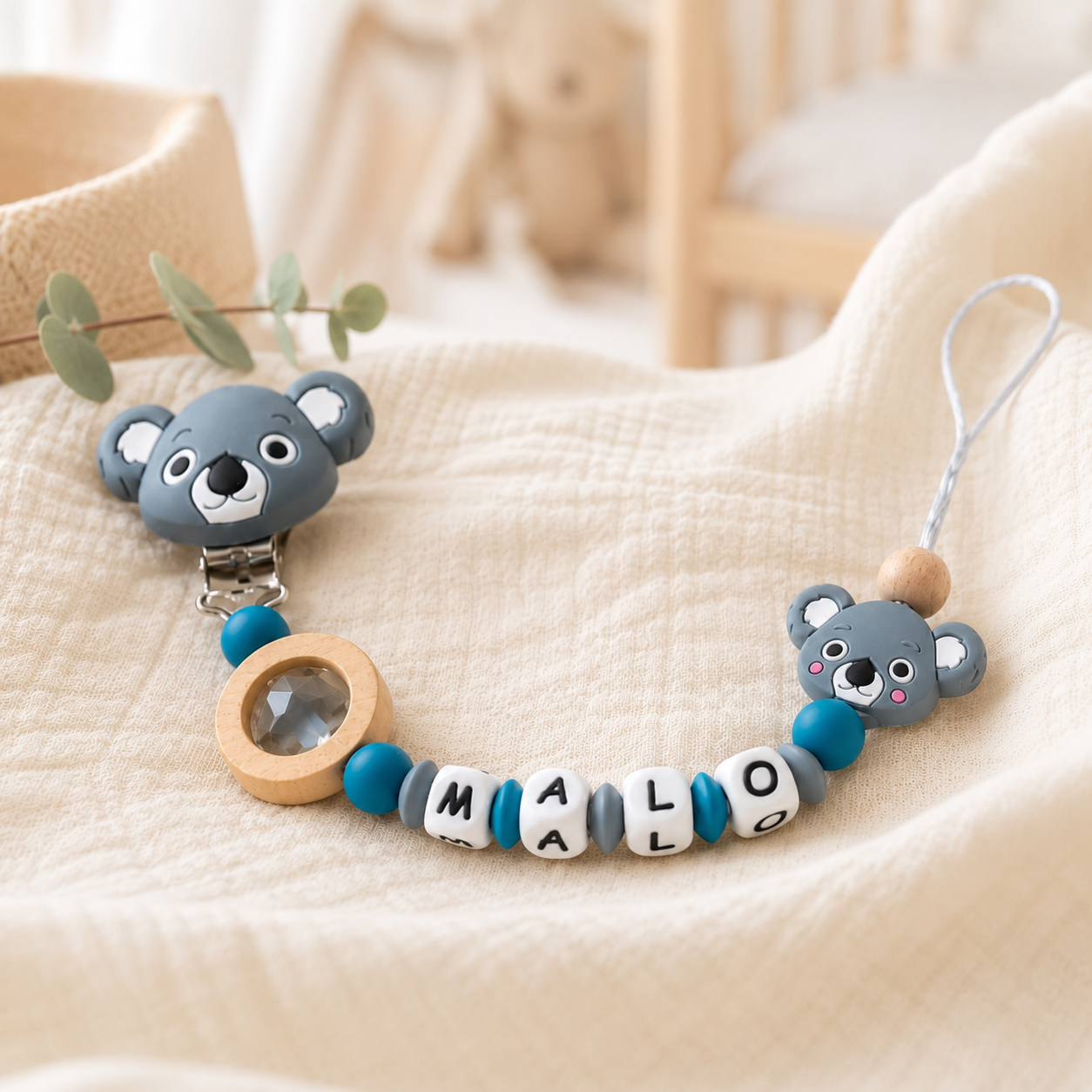 Attache sucette personnalisée Koala – silicone