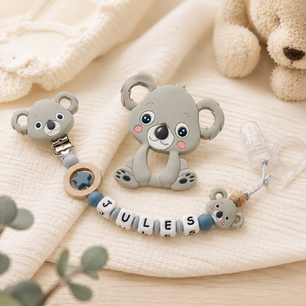 Attache sucette personnalisée Koala – silicone