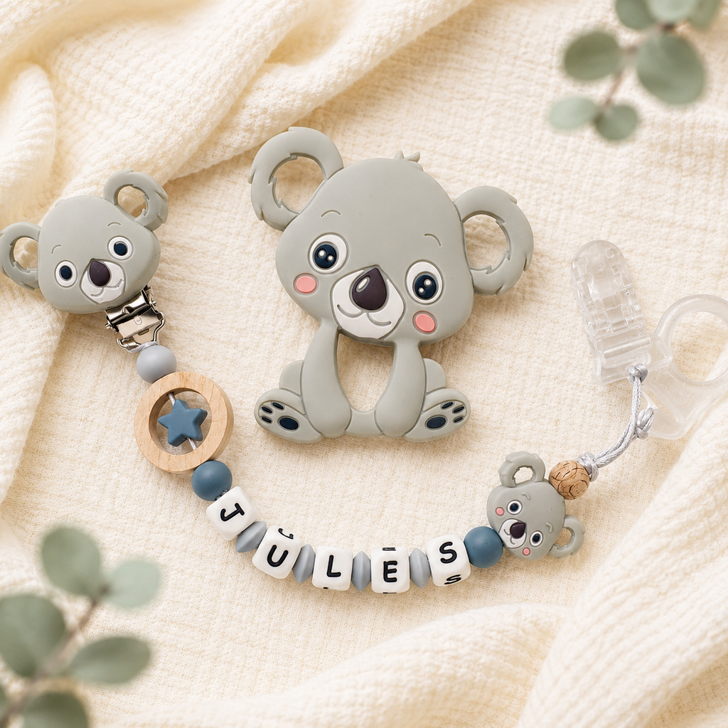 Attache sucette personnalisée Koala – silicone