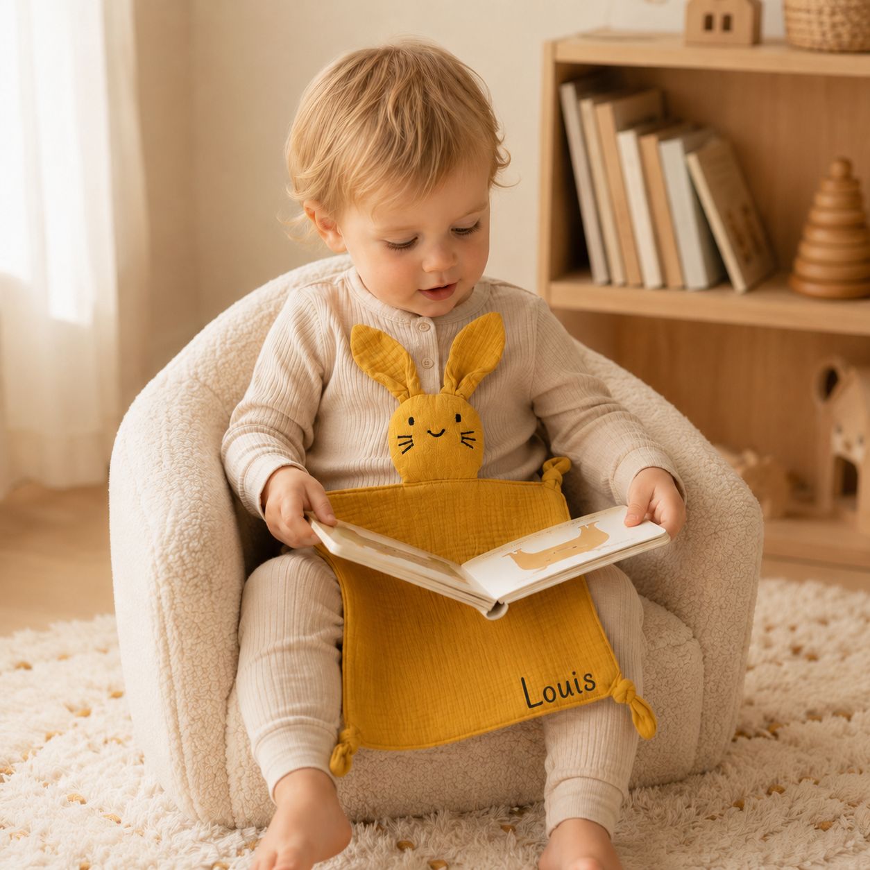 Doudou lapin personnalisé avec prénom