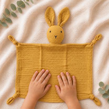 Doudou lapin sans moustaches personnalisé avec prénom
