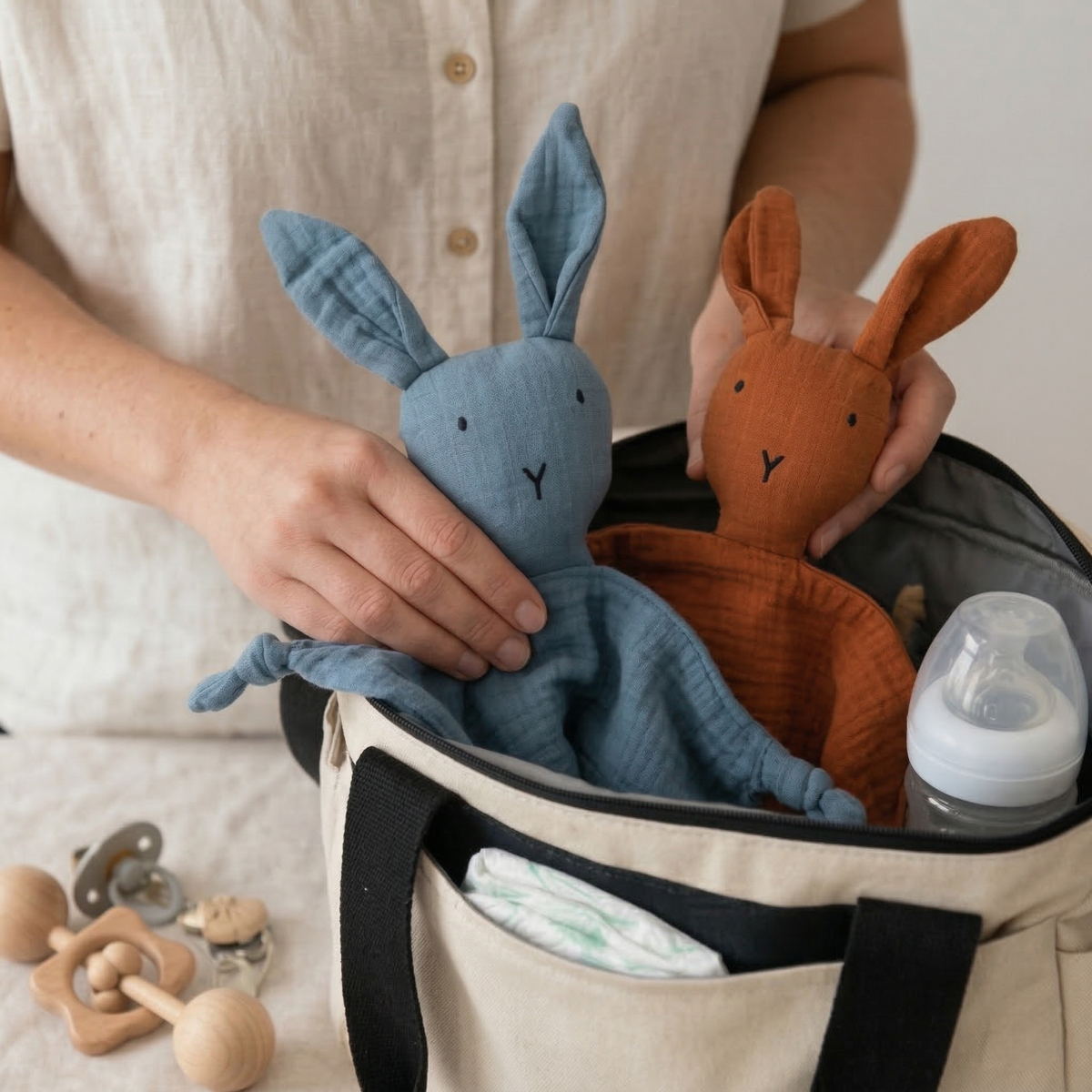 Doudou lapin personnalisé avec prénom – vue 4