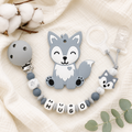 Attache sucette personnalisée Loup – silicone
