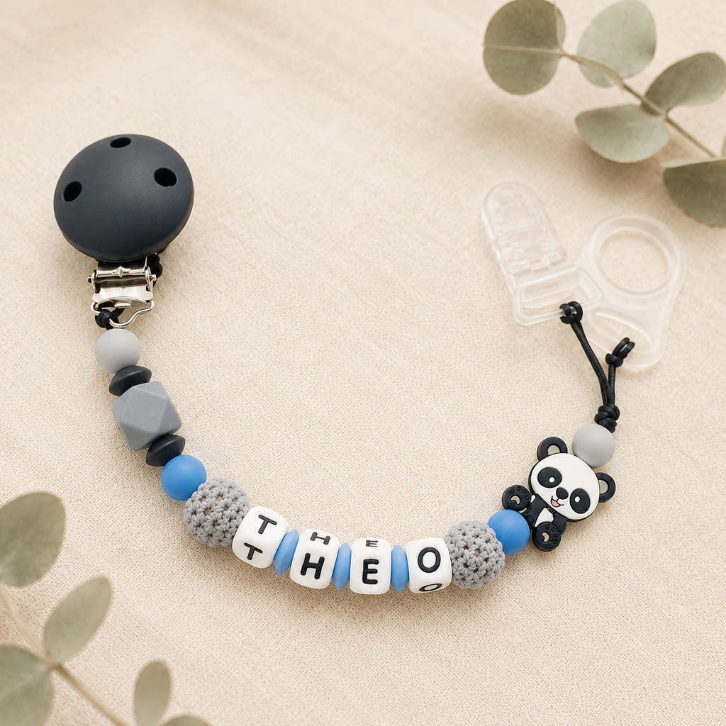 Attache sucette personnalisée Panda – silicone