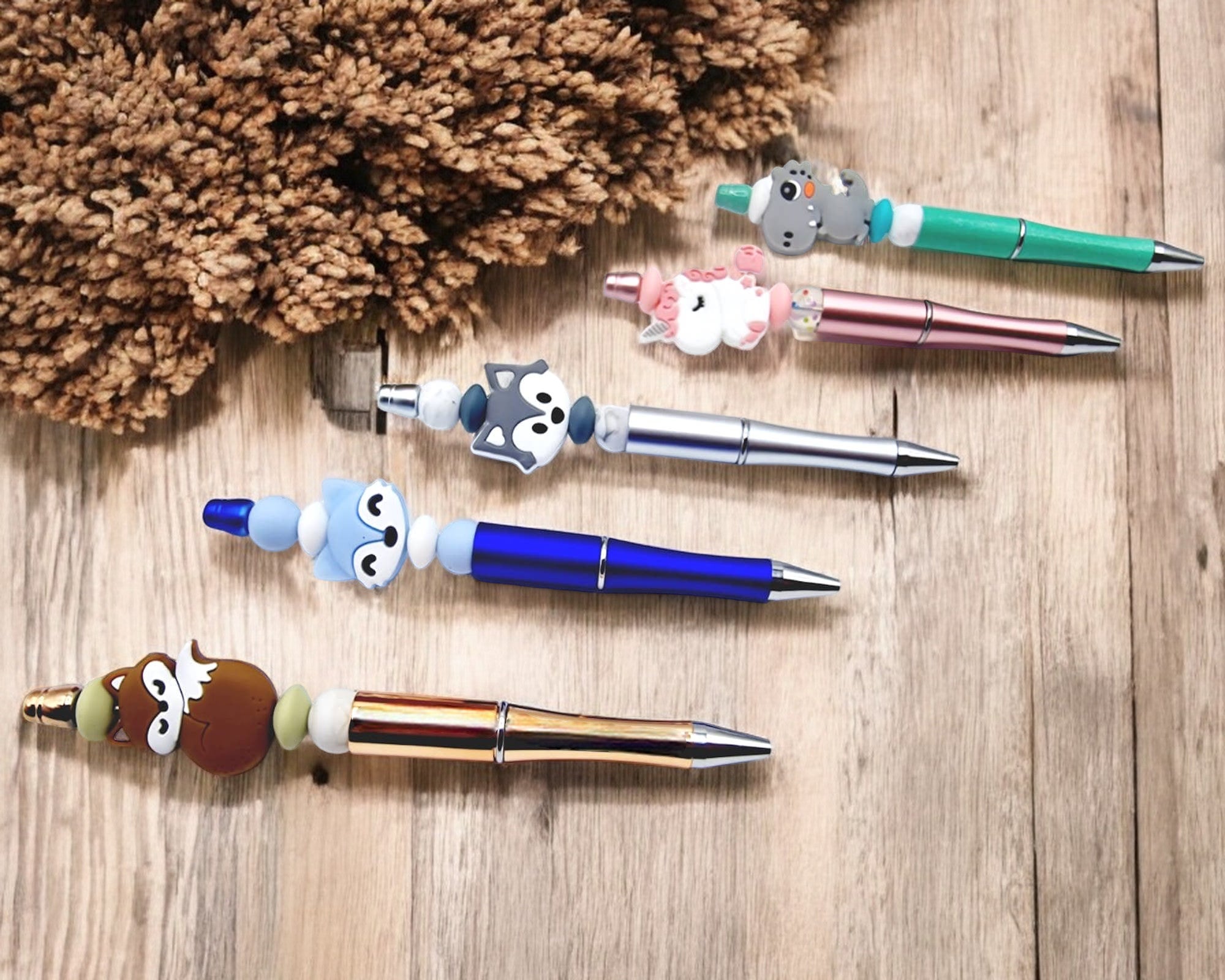 Stylo à perles personnalisable, cadeau maman, mamie, écolier, frère, sœur