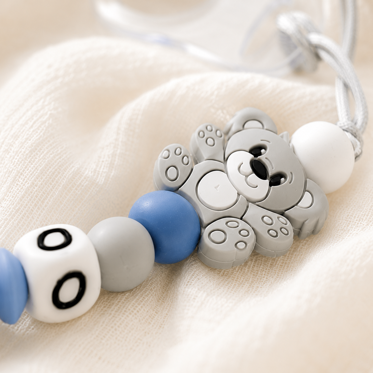 Attache sucette personnalisée ourson – silicone