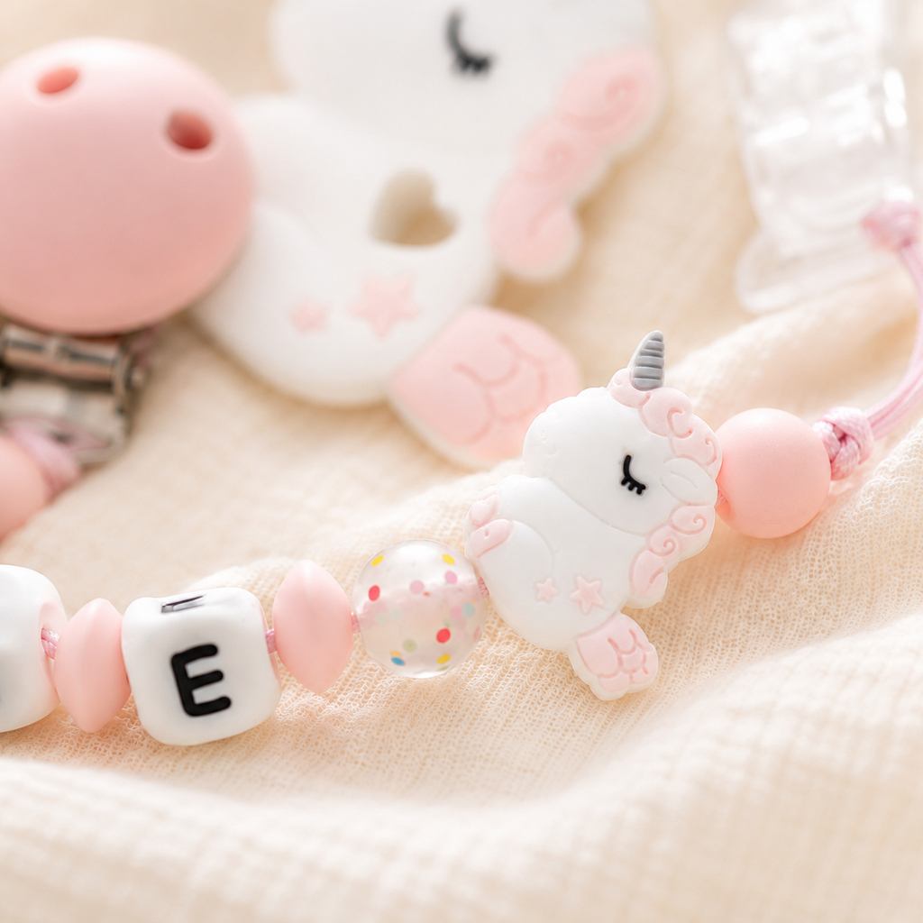 Attache sucette personnalisée Licorne – silicone
