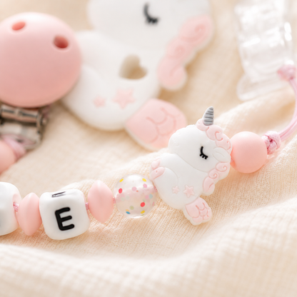 Attache sucette personnalisée Licorne – silicone – vue 3