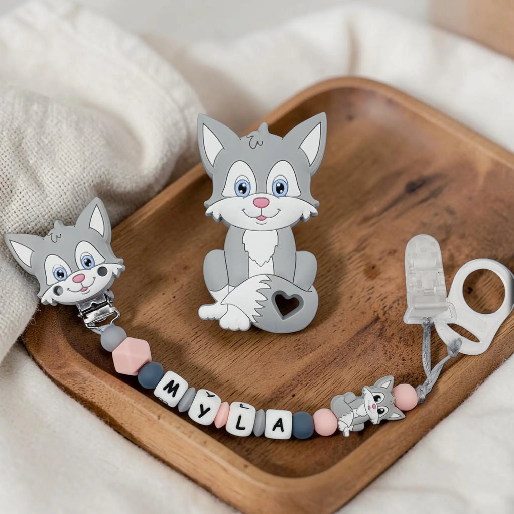 Attache tétine chat silicone