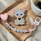 Attache tétine chat silicone