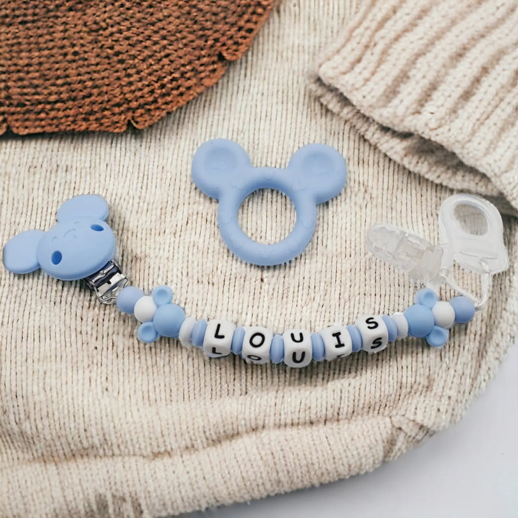 Attache tétine Mickey Minnie silicone