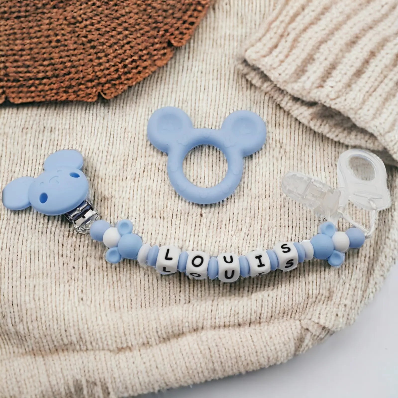 Attache tétine Mickey Minnie silicone