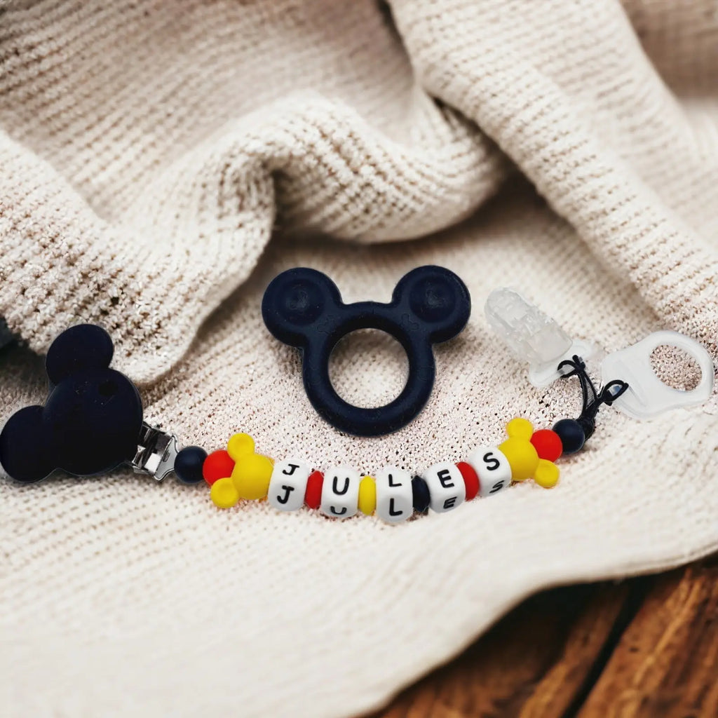 Attache tétine Mickey Minnie silicone