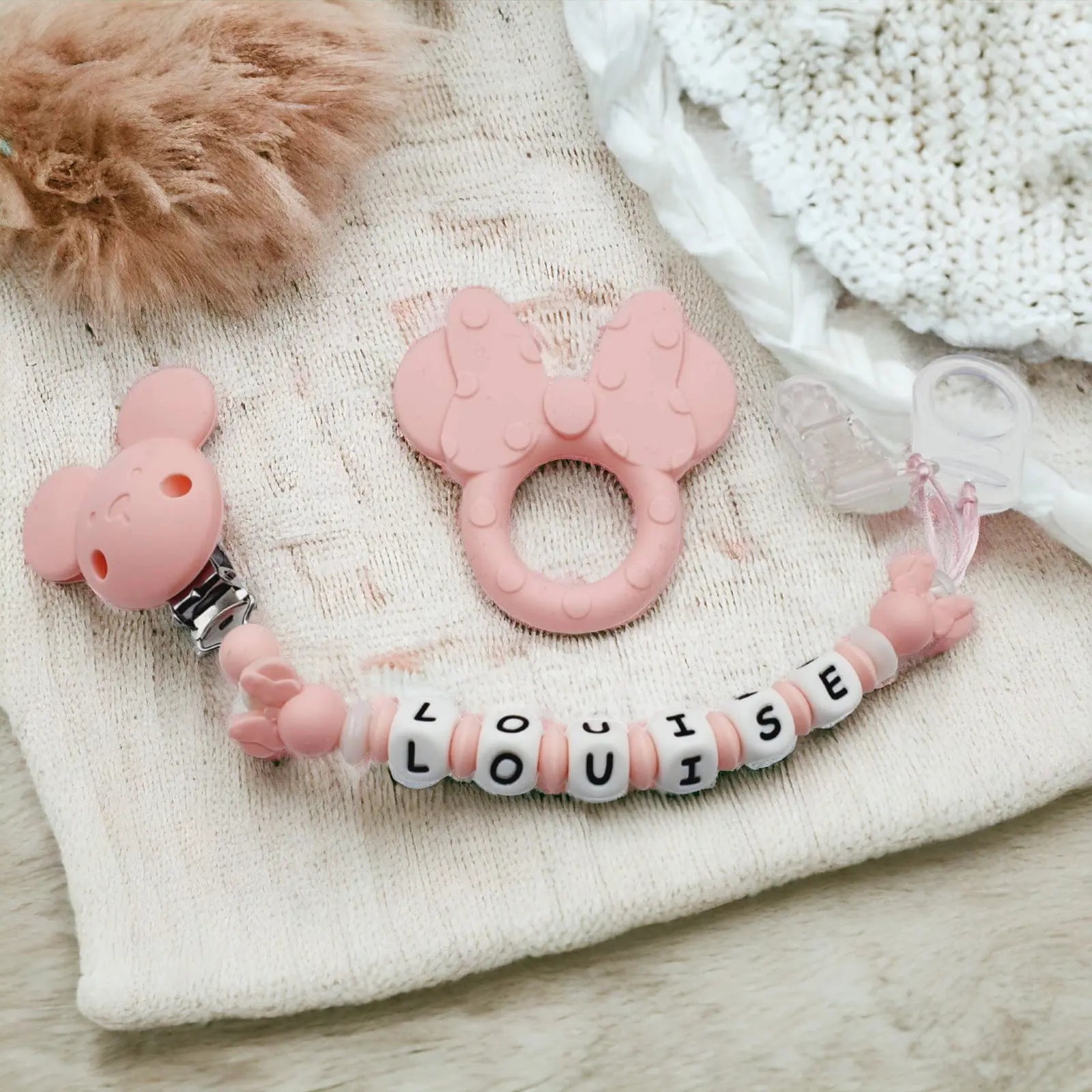 Attache tétine Mickey Minnie silicone
