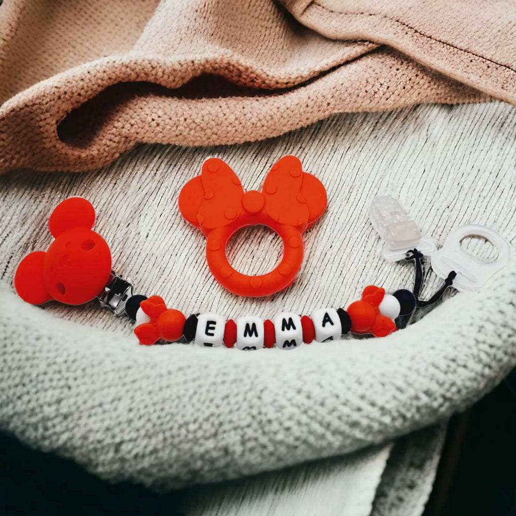 Attache tétine Mickey Minnie silicone