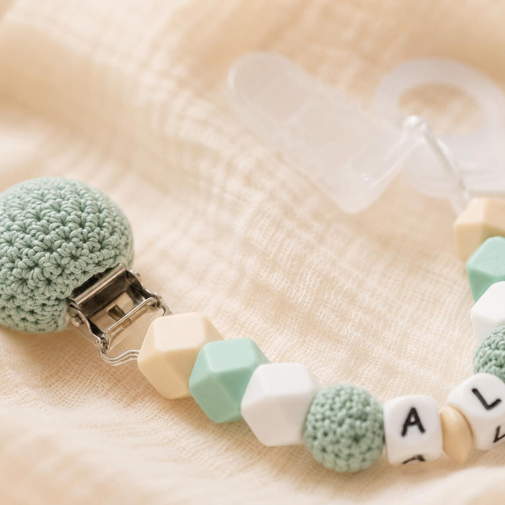Attache sucette personnalisée crochet coloré – silicone – vue 3