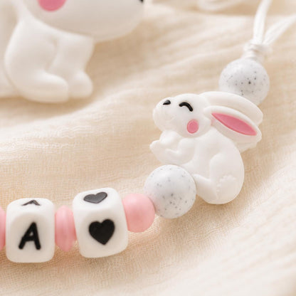 Attache sucette personnalisée lapin – silicone – vue 3