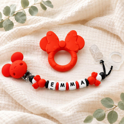 Attache sucette personnalisée Minnie – silicone – vue 7