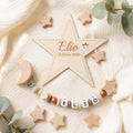 Attache sucette personnalisée étoile et lune – silicone – photo principale