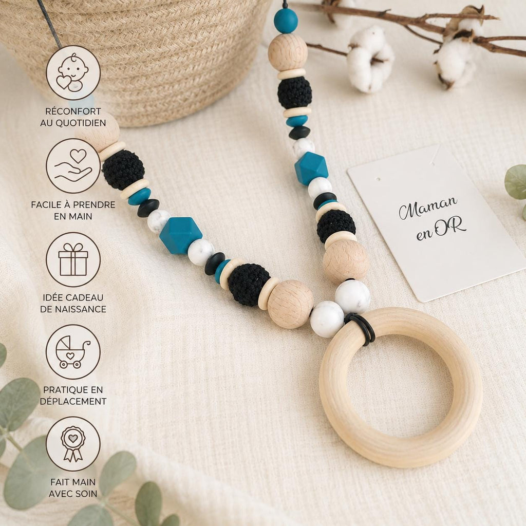 Collier d’allaitement Aria – silicone et bois – vue 4