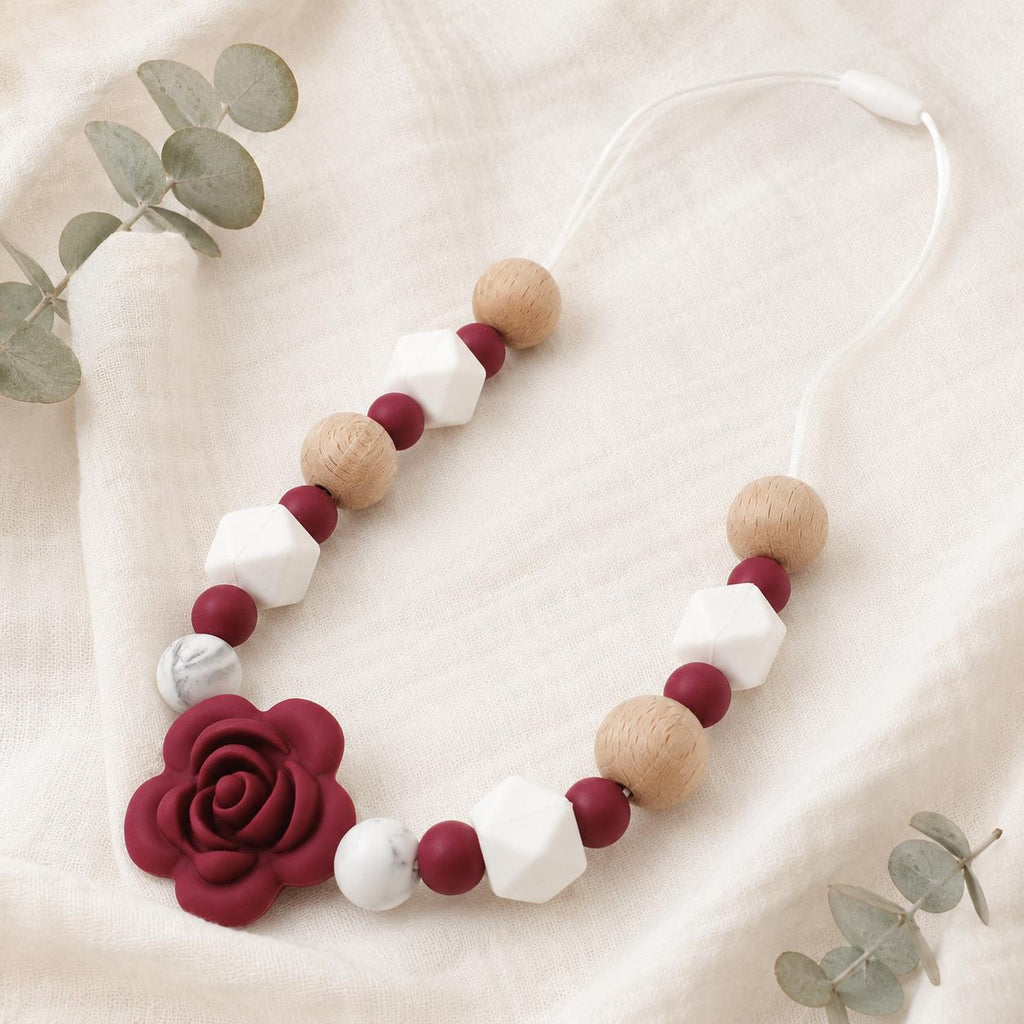 Collier d’allaitement Stella – silicone et bois – photo principale