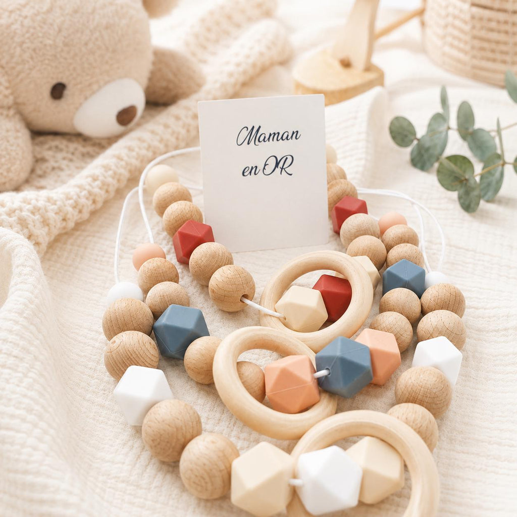 Collier d’allaitement Lola – silicone et bois – vue 3