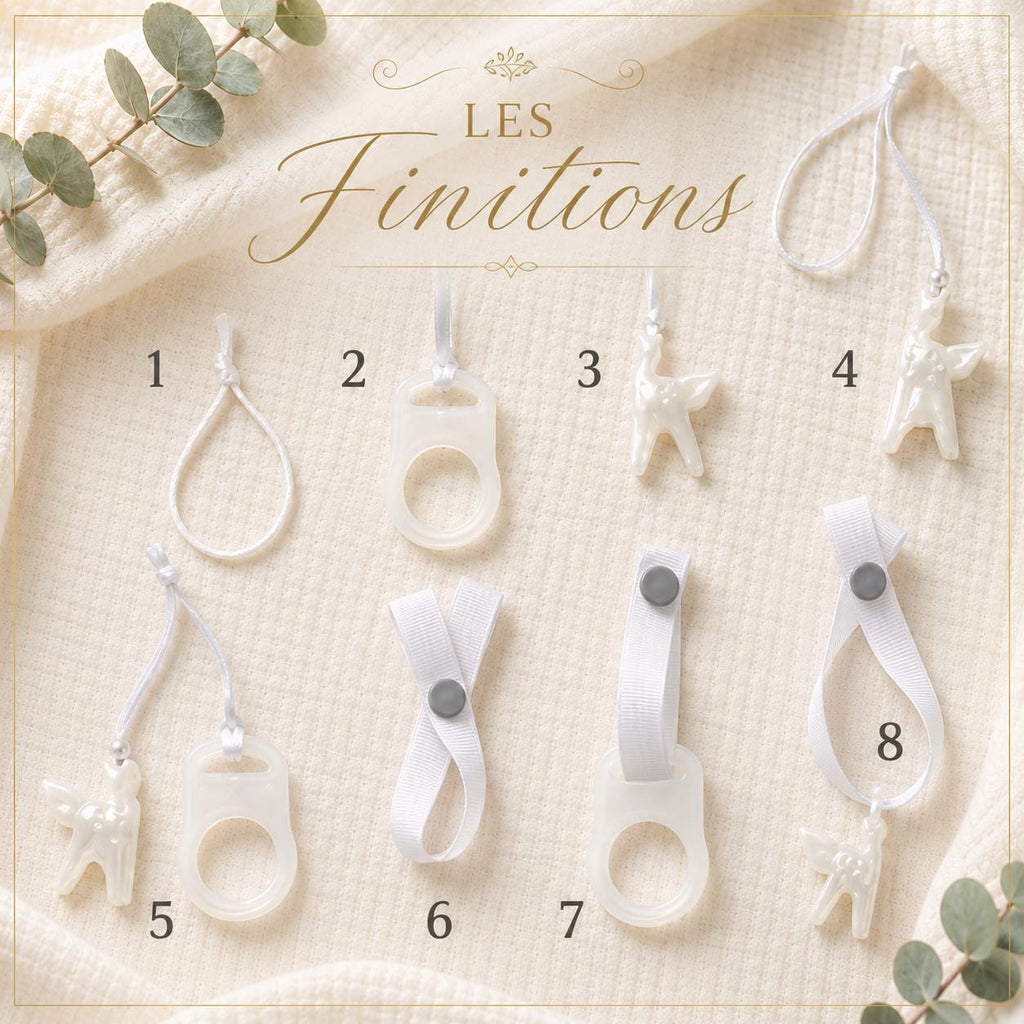 Attache sucette personnalisée chat et fleur – silicone – vue 6