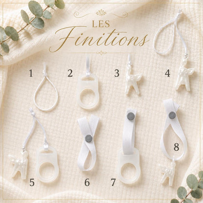 Attache sucette personnalisée chat et fleur – silicone – vue 6