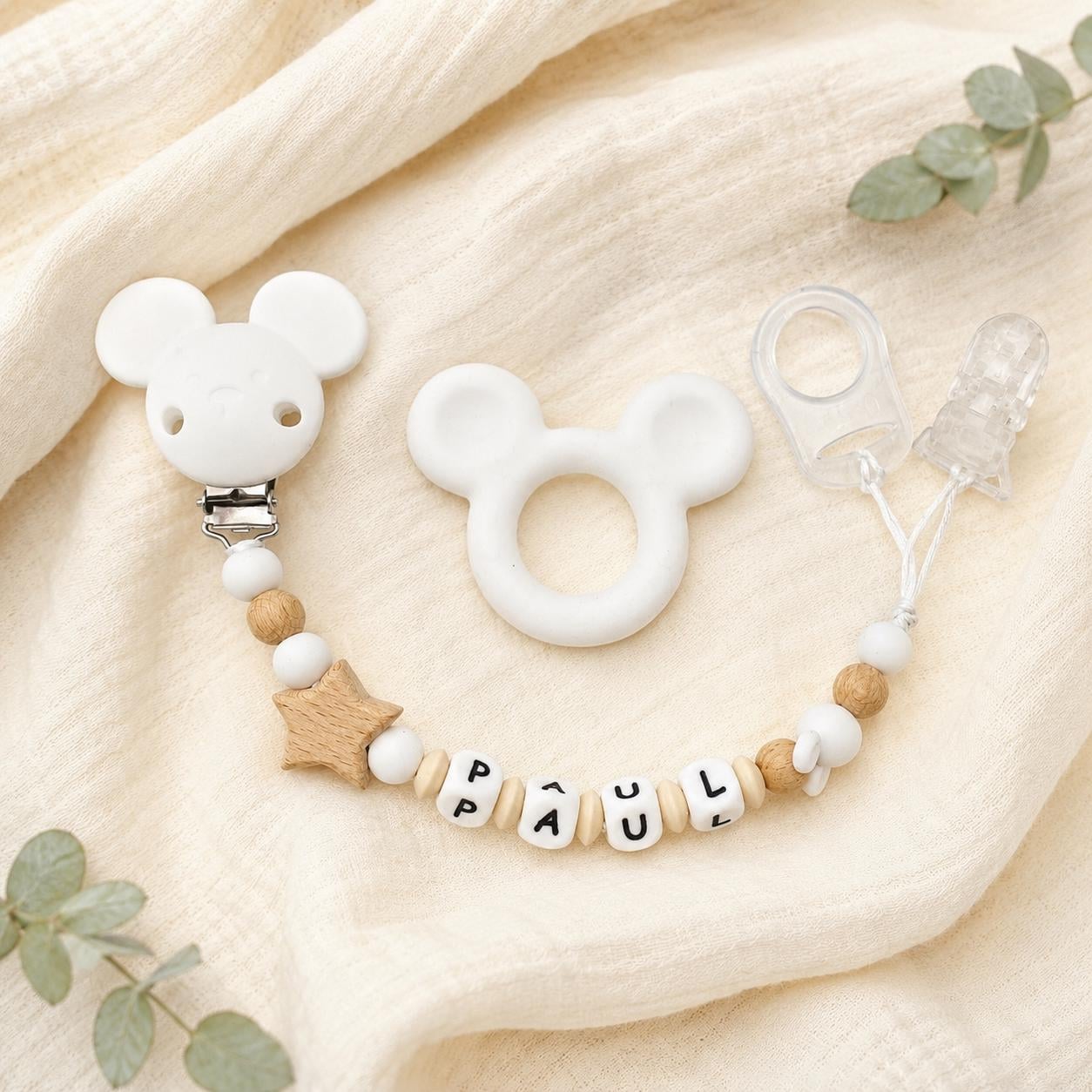 Attache sucette personnalisée Mickey – silicone – vue 5
