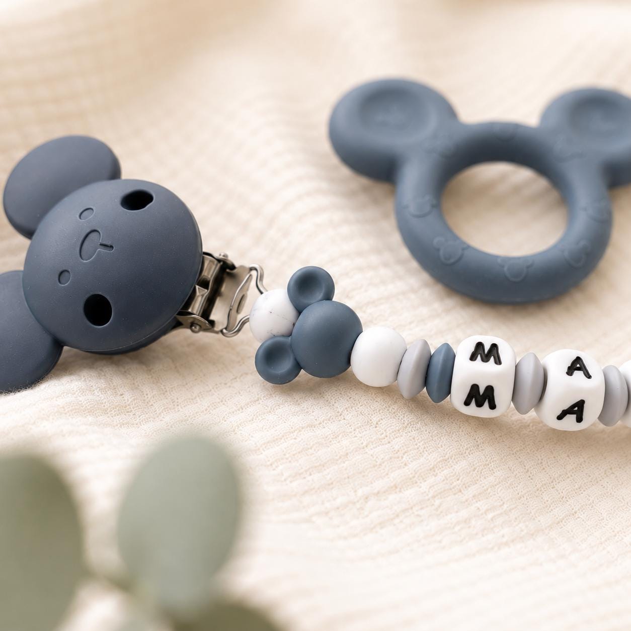 Attache sucette personnalisée Mickey – silicone – vue 2