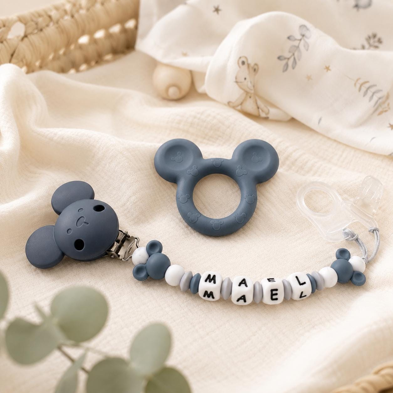 Attache sucette personnalisée Mickey – silicone – vue 6