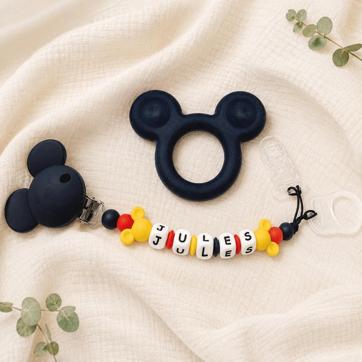 Attache sucette personnalisée Mickey – silicone – vue 4