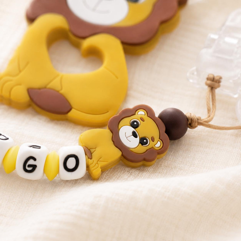 Attache sucette personnalisée lion – silicone – vue 4