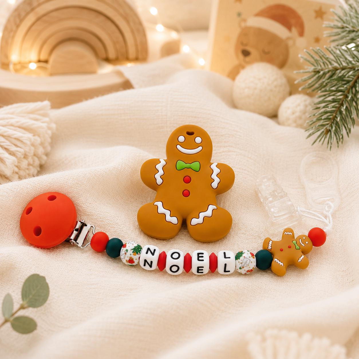 Attache sucette personnalisée Noël – silicone – vue 3