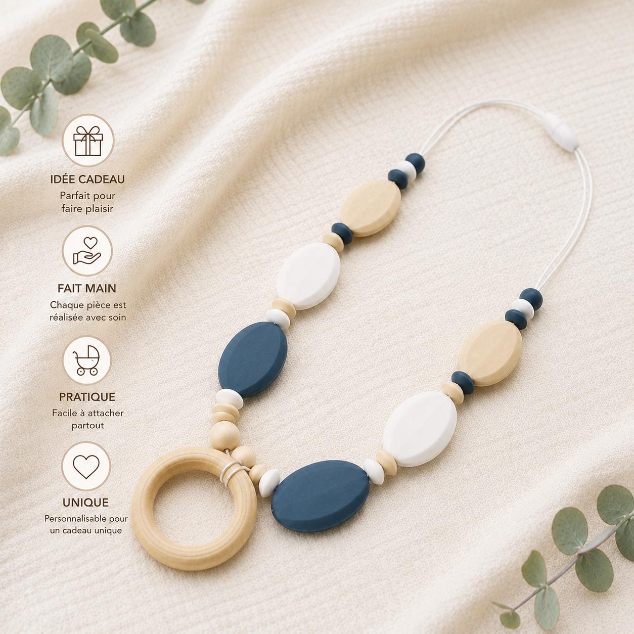 Collier d’allaitement Emma – silicone et bois – vue 7