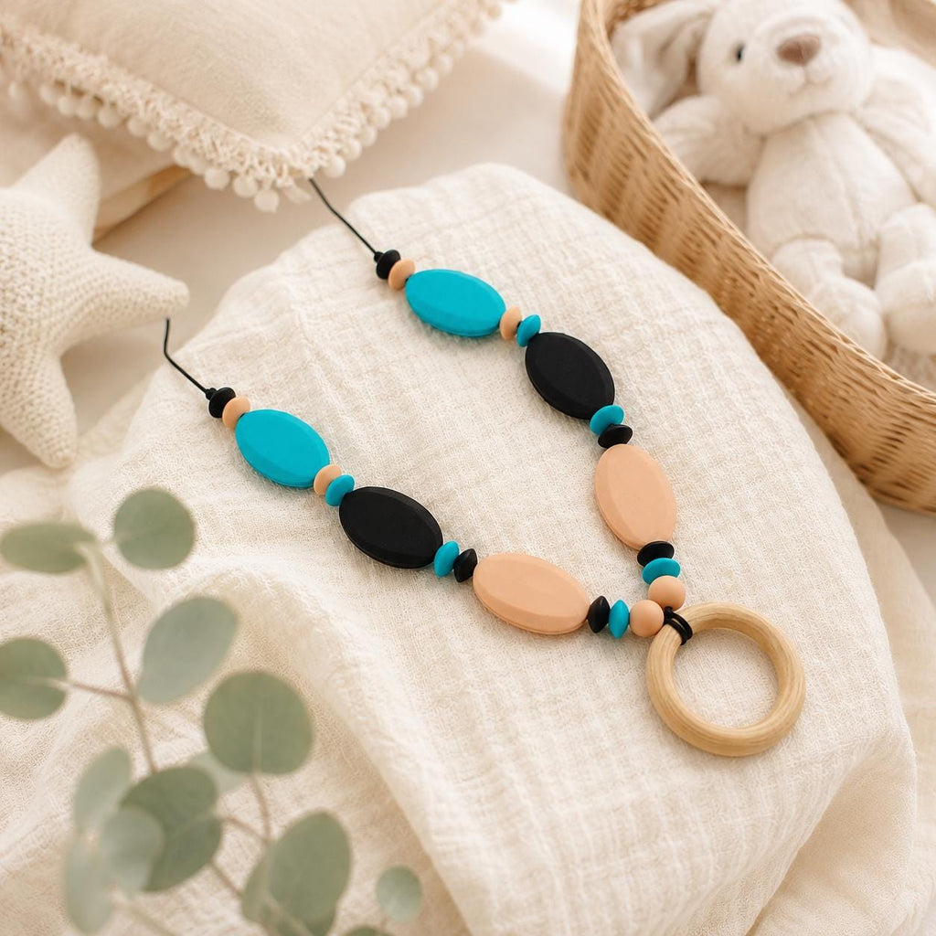 Collier d’allaitement Emma – silicone et bois – vue 4