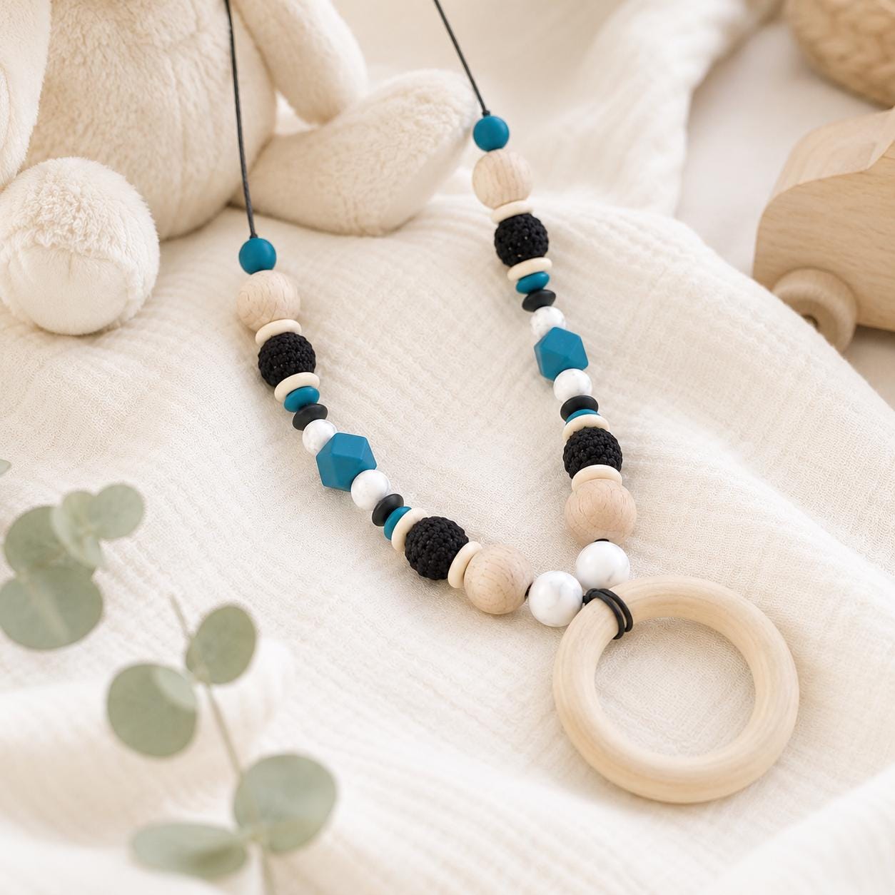 Collier d’allaitement Aria – silicone et bois – vue 3