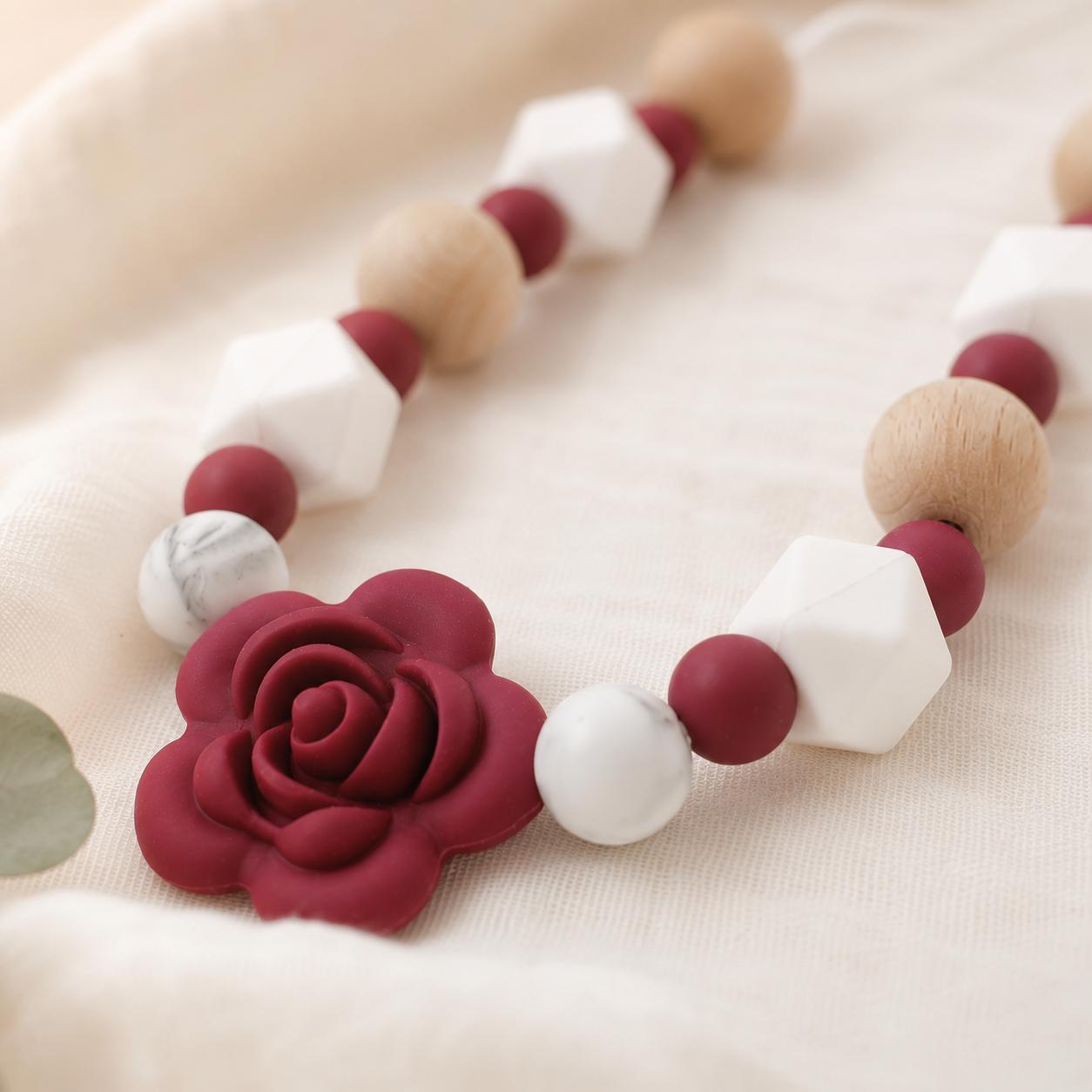 Collier d’allaitement Stella – silicone et bois – vue 2