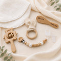 Coffret naissance lapin beige personnalisé – 5 pièces – photo principale