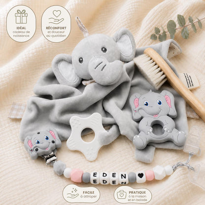 Coffret naissance personnalisé éléphant – 4 pièces – vue 5